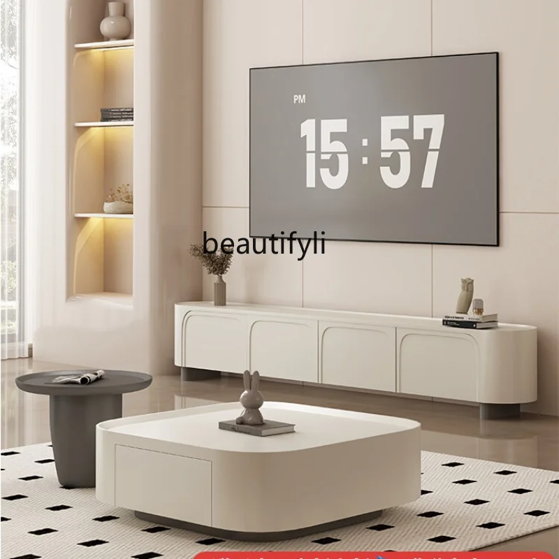 Coffee Table Light Luxury Modern Living Room Home Cream Style Square Designer Creative