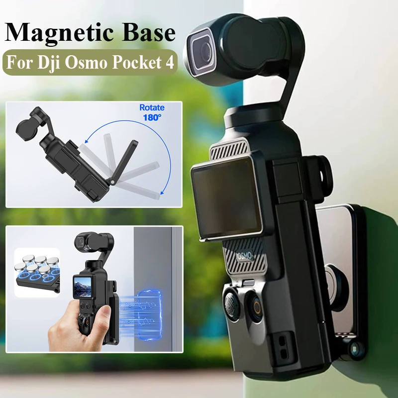Multifuctional Magnetic Bracket Mount Compatible with Dji Osmo Pocket 4 Expansion Adapter Magnet Steering Holder Bracket Pocket4