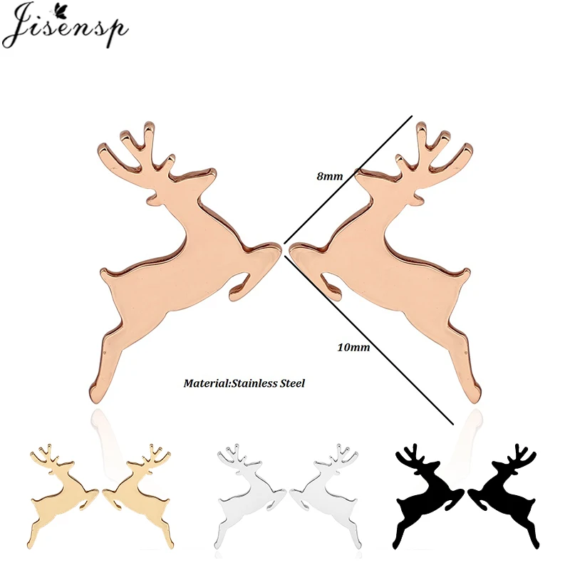Christmas Stainless Steel Snowflake Sled Earring for Women Elk Asymmetry Ear Jewelry Girls Xmas Earrings Gifts Accessories