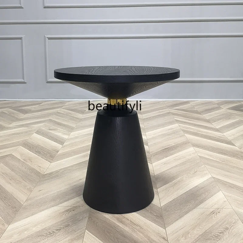 

Скандинавский классический ретро креативный персонализированный журнальный столик из цельного дерева, круглый цвет дерева, изысканный приставной столик для маленькой квартиры