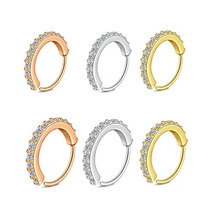 ファッションラウンドキュービックジルコンノーズリング女性ステンレススチールイヤリングノーズセプタム軟骨TRAGUSヘリックスボディピアスジュエリー20G 8ベストセールスノーズスタッドジュエリー-7