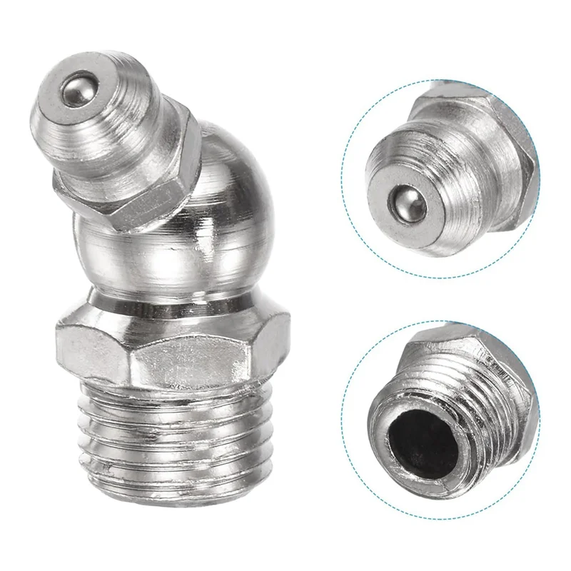 BAAG-니켈 도금 철 45도 그리스 피팅 M10 X 1Mm 스레드 유압 그리스 피팅