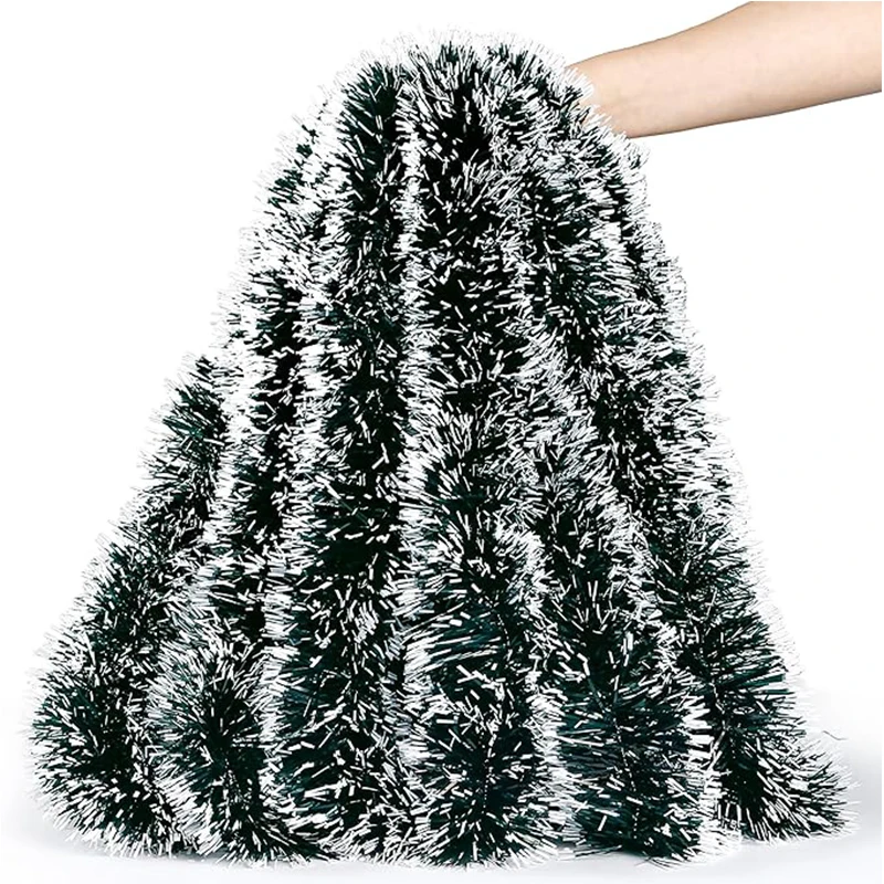 1/2 قطعة سلك معدني أخضر إكليل عيد الميلاد-ديكور شجرة عيد الميلاد ، زخرفة معلقة للسقف والعام الجديد/ديكور المنزل نافيداد