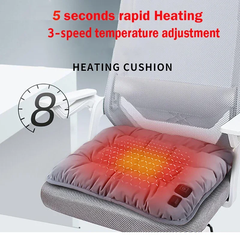 Multifunctional Electric Heating Cushion Winter Warmer Pad Pet Heating Pad for Office Car USB Charging Three-Speed Thermostat