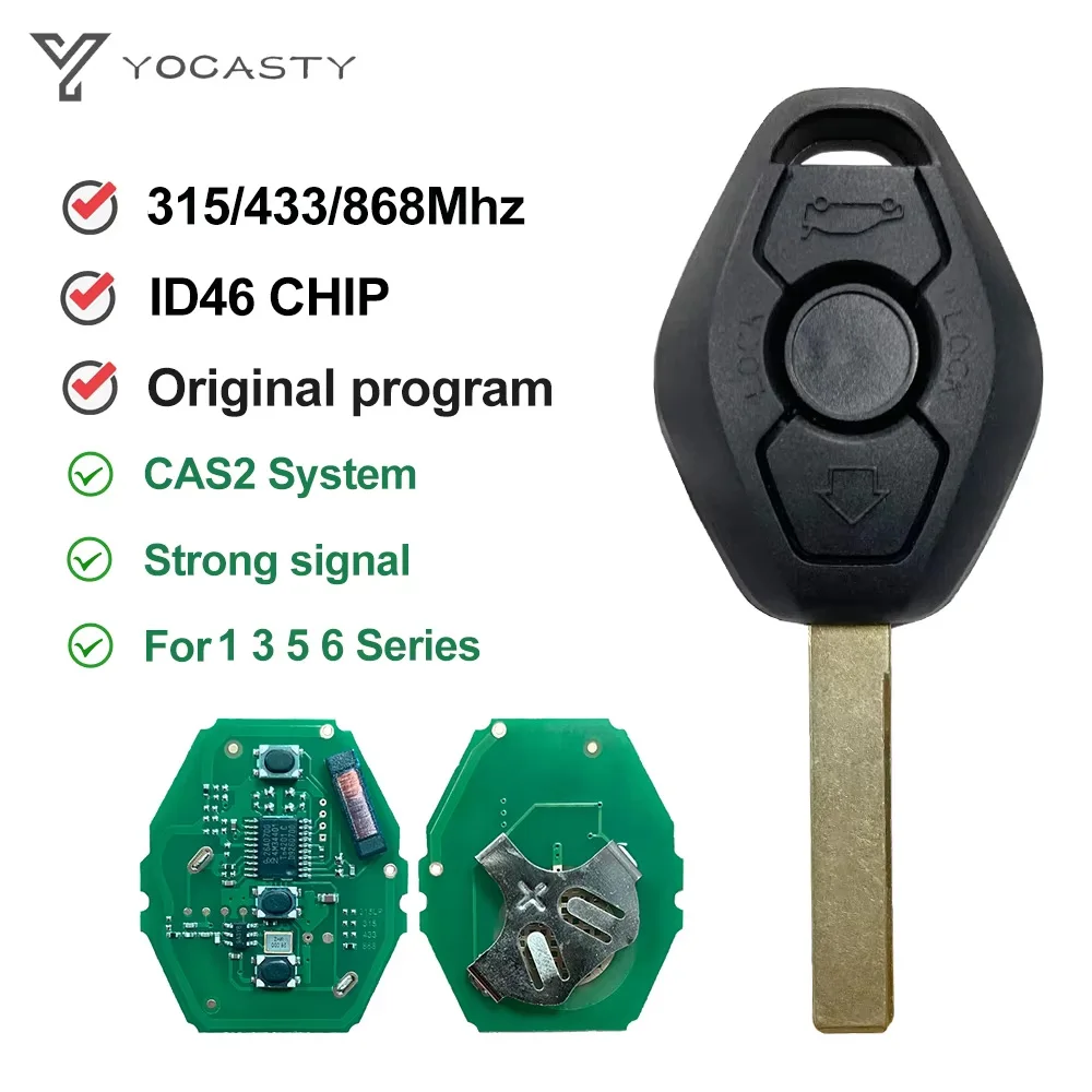 

YOCASTY 3 Buttons EWS System Remote Key 2 Track For BMW X3 X5 Z3 Z4 3 5 7 Series with HU92 Blade PCF7942-44 2004 2005 2006 2010