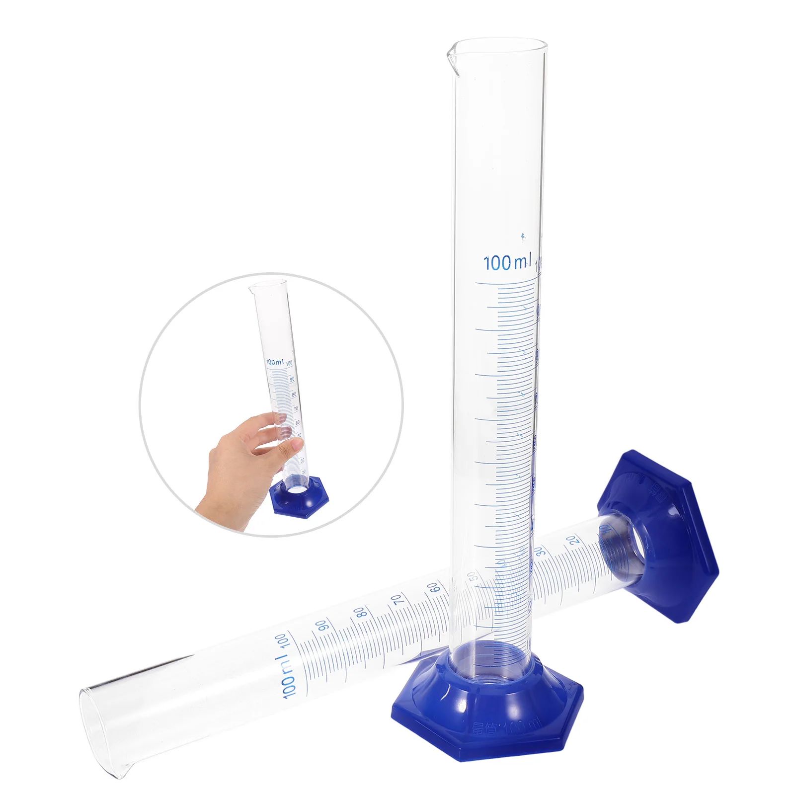 

4Pcs Glass Measuring Cylinders 100ml Graduated Cylinder Laboratory Equipment Chemistry Cylinder Transparent Durable