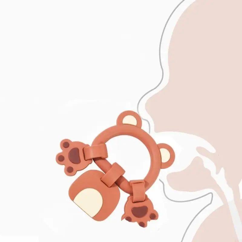 97BE سيليكون عضاضة الكرتون سوار قلادة DIY مضغ لعبة التسنين للأطفال