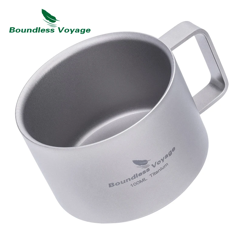 Boundless Voyage Titanium Double Wall Coffee Cup Mini Camping Mug 100m Ti3085D