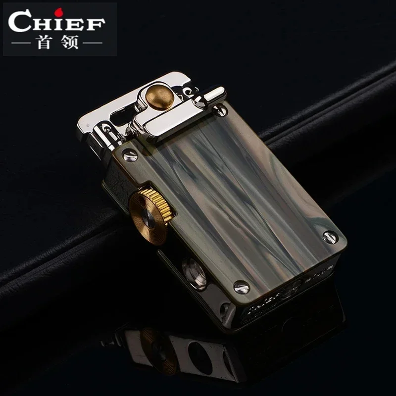 CHIEF windproof rocker arm kerosene lighter metal retro catapult ignition grinding wheel leather lighter high-end men's gift