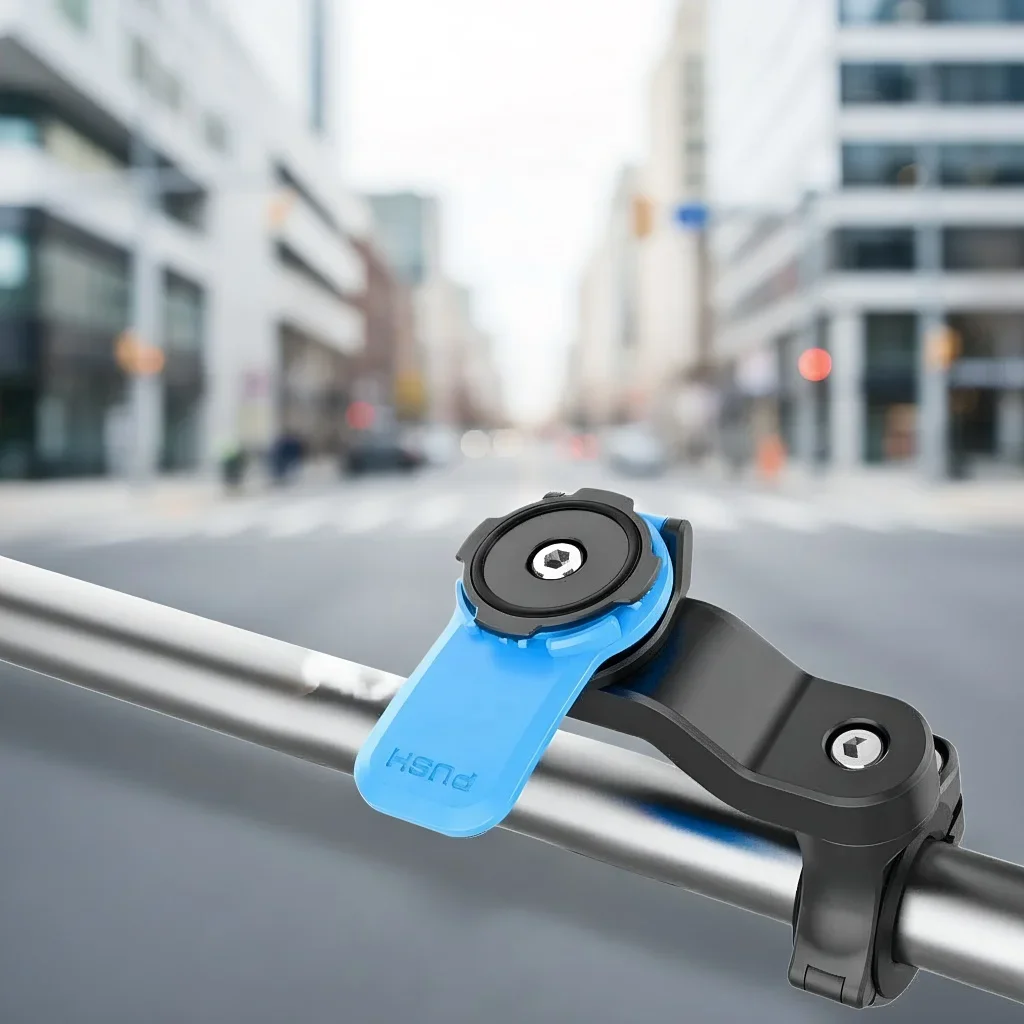 

Shock-Absorbing Phone Stand for Bicycle Handlebars, MTB and Motorcycle Compatible