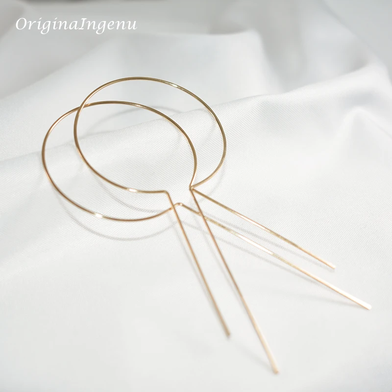 925 srebrne złote kolczyki koła 14K wypełnione złotem ręcznie robiona biżuteria Boho Orecchini Oorbellen Pendientes kolczyki dla kobiet Brincos — zdjęcie 4