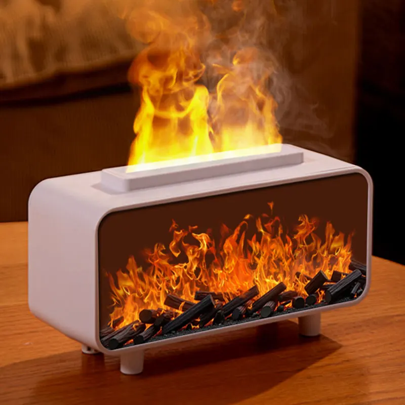 Creative Simulated Fireplace Aromatherapy Humidifier Colorful Flame Lamp Essential Oil Aroma Diffuser for Home Creative Gift