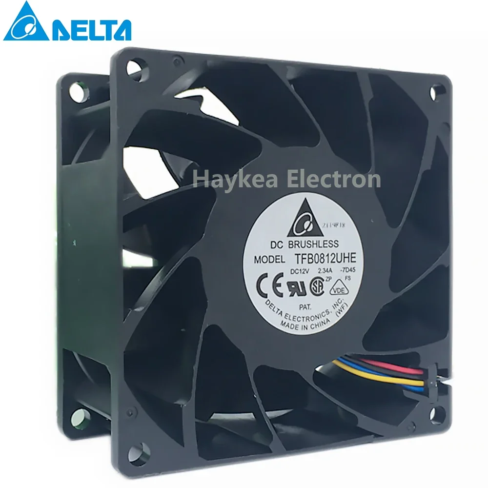 For Delta TFB0812UHE -5H2L DC12V 2.34A Server Square inverter axial cooling fans 80x80x38mm