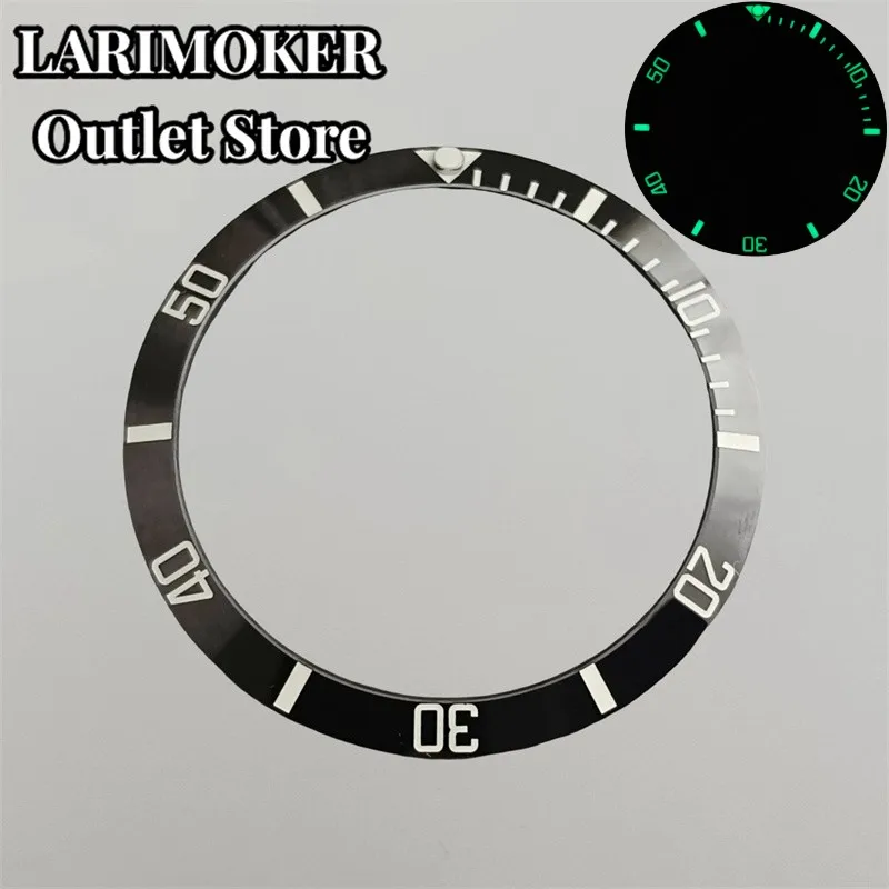 LARIMOKER 35.4mm  C3 green luminous ceramic bezel Insert fit 37.9mm/38mm Case bezel insert 35.4mm*29.2mm replacement watch parts