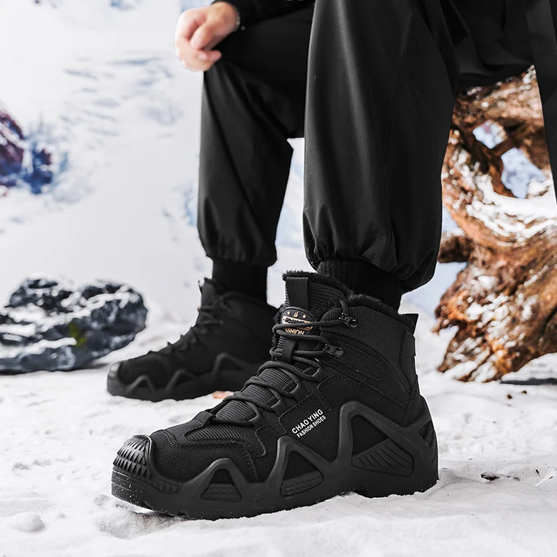Outdoor Snow Shoes Men Thick Bottom Durable High-top Men Breathable Fashion Comfortable High Heel Casual Sports Shoes Men - view 4
