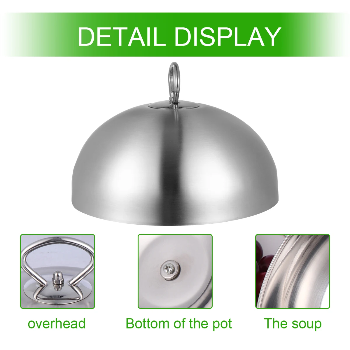 

28cm Stainless Steel Dome Lid Anti Oil Splashing Cover Cooking Tool for Restaurant Home Heat Resistant Efficient Use