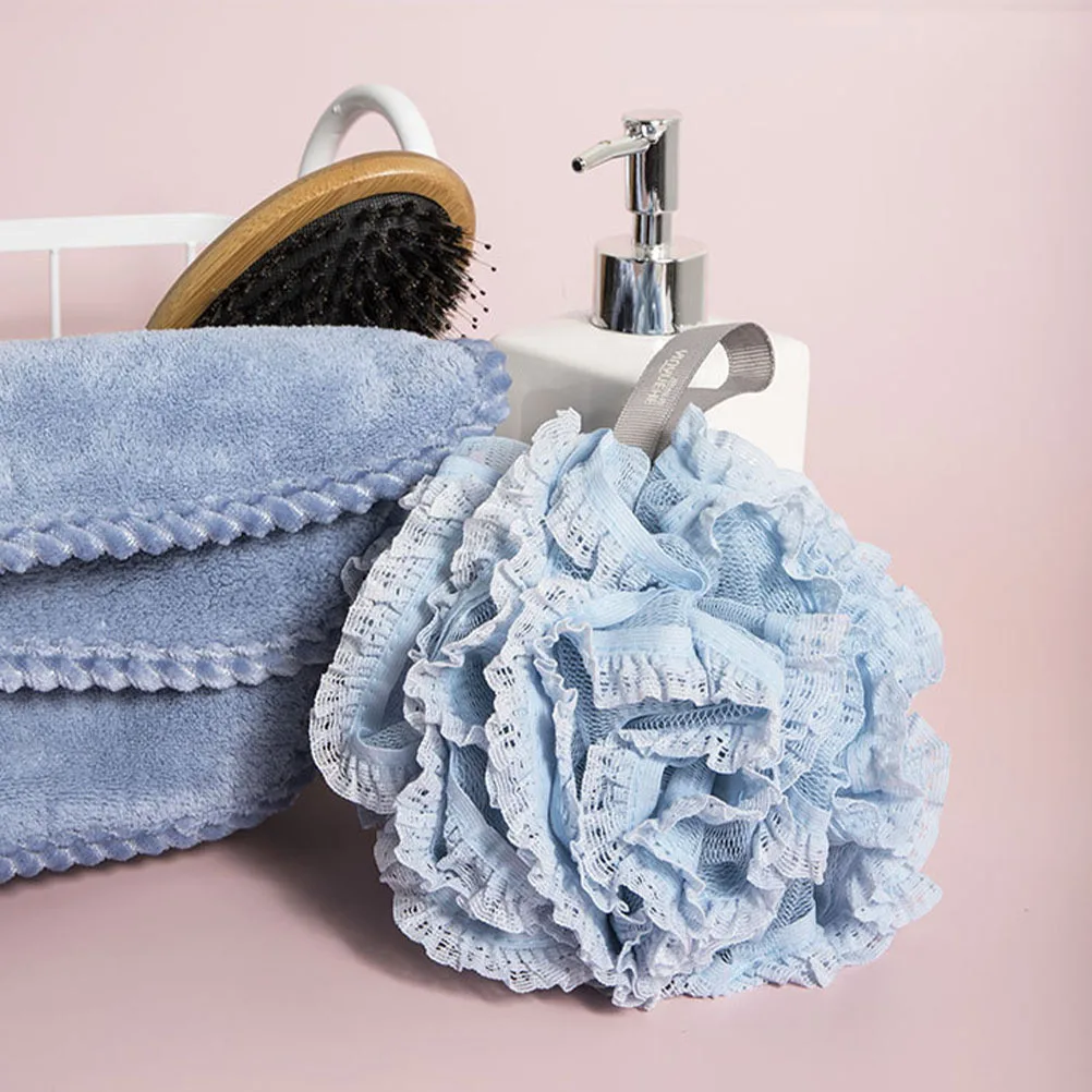 

3Pcs Bath Ball Sponge Deep Clean Massage Shower Mesh Poufs Relax Tired Body Easy Grip Control Gift Holiday Friends