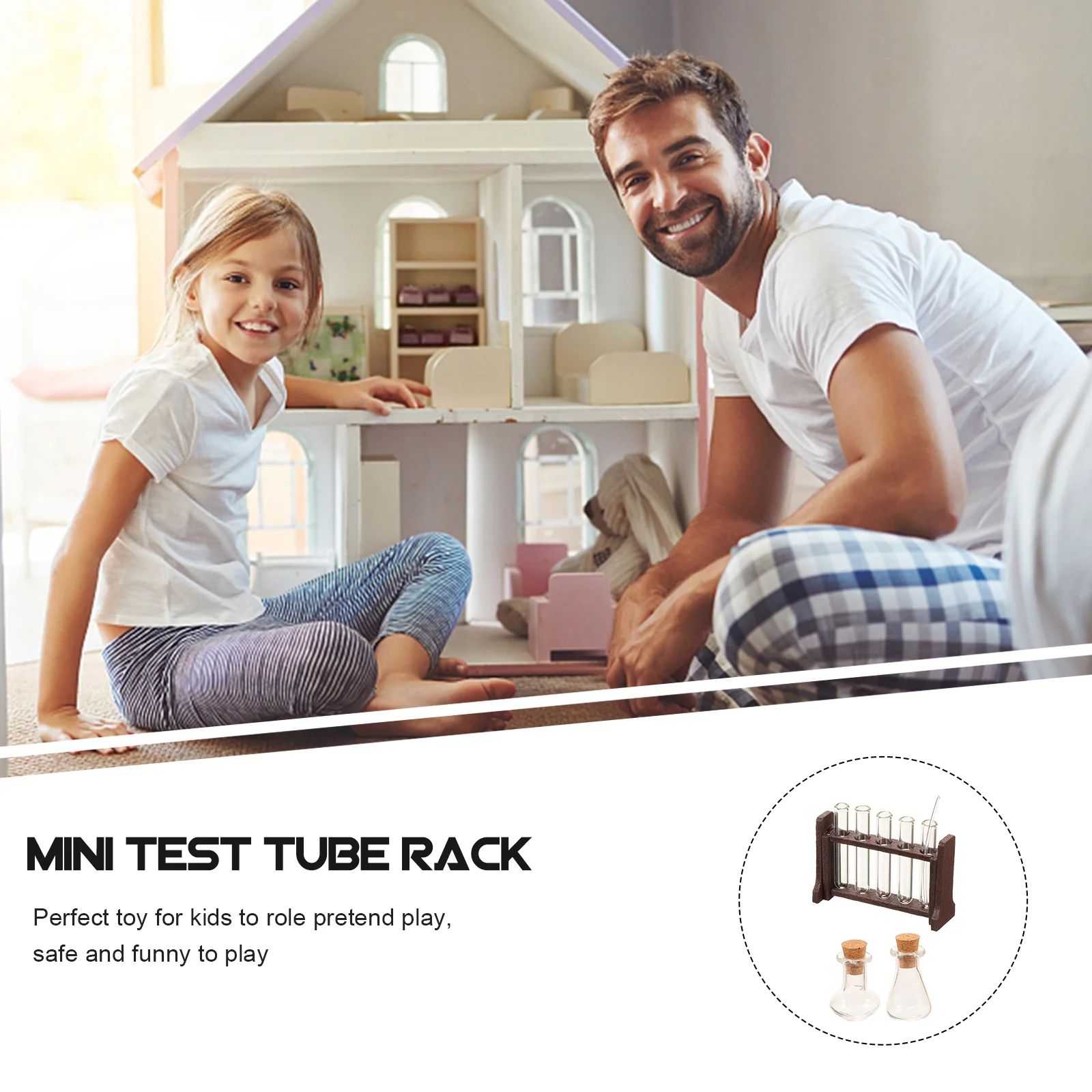 Tube à essai pour la science de la maison T1, mini jouet de laboratoire, ensemble d'accessoires de micro paysage pour enfant