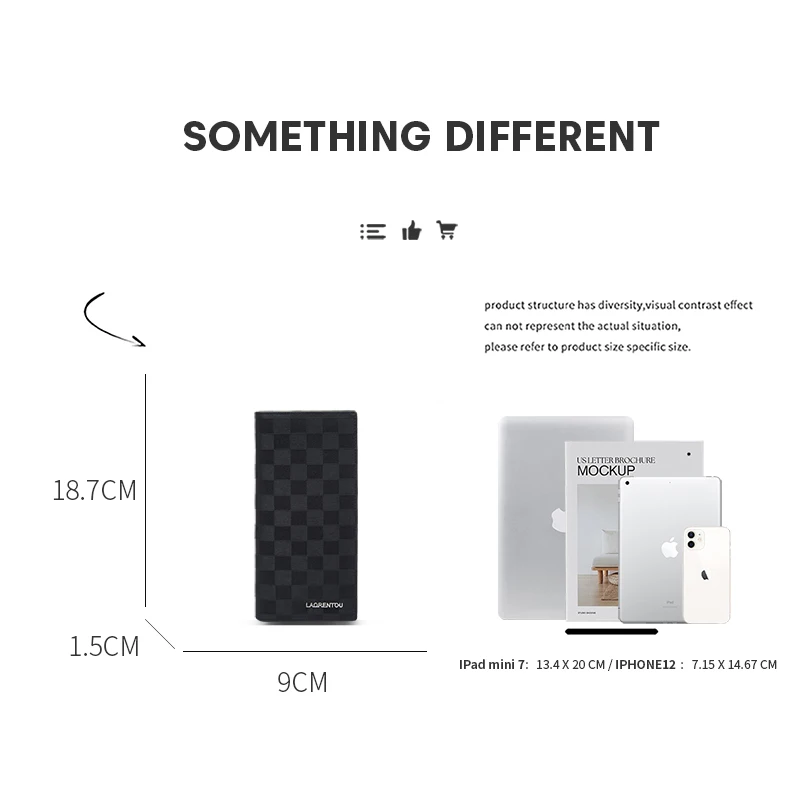 LAORENTOU Brand Genuine Leather Luxury Men's Long Wallet Business Clutch Card Bag Multi-card Slot Leather Money Bag for Husband