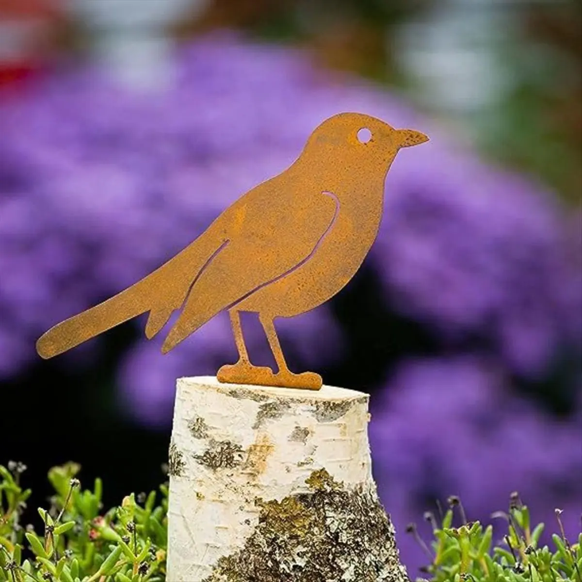 L79A Rusty Metal Bird Wrought Iron Bird Waterproof Metal Bird Statue Outdoor Park Art Gardening Decorations