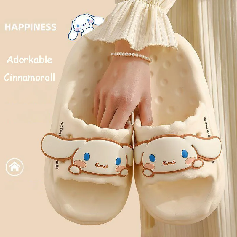 

Sanrio Slipper Summer Cinnamoroll Outwear Home Anti-Slip EVA Material Student Dormitory Bathroom Thick Soled Deodorant Sandals