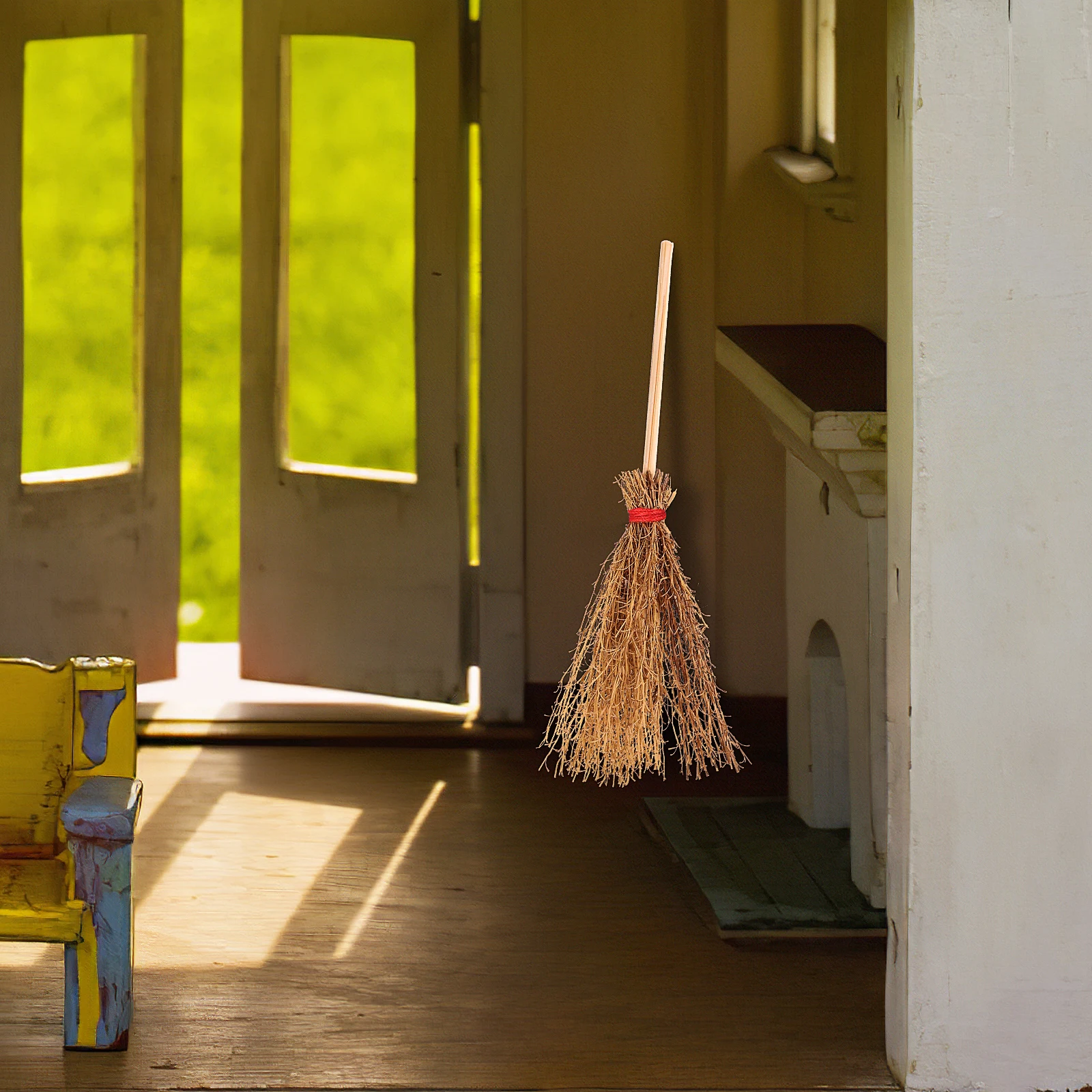

10 Pcs Halloween Decor Mini Handmade Broom Broomsticks Miniature Craft Brown Child
