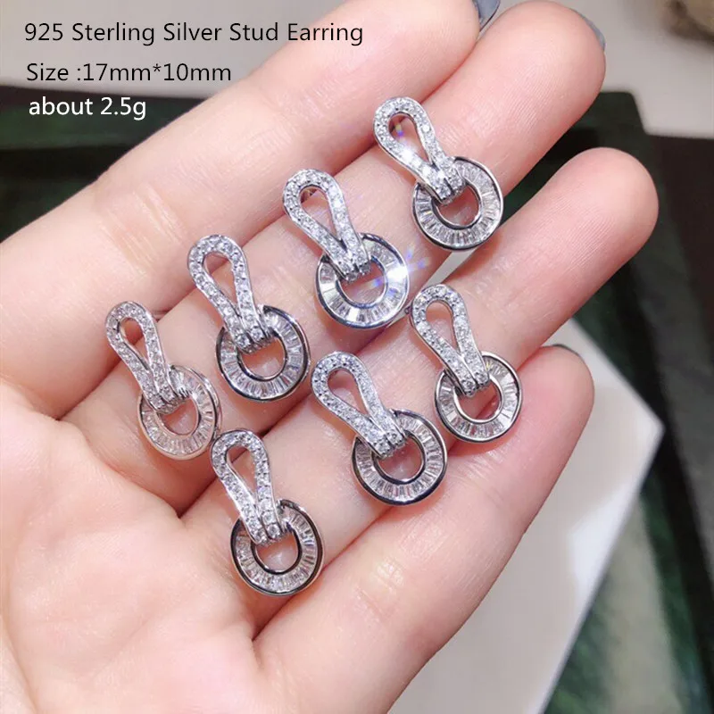 

Buyee 925 Sterling Silver Luxury Earring Elegant Double Cricle Sweet Earring for Woman Girl Wedding Fine Jewelry Earrings