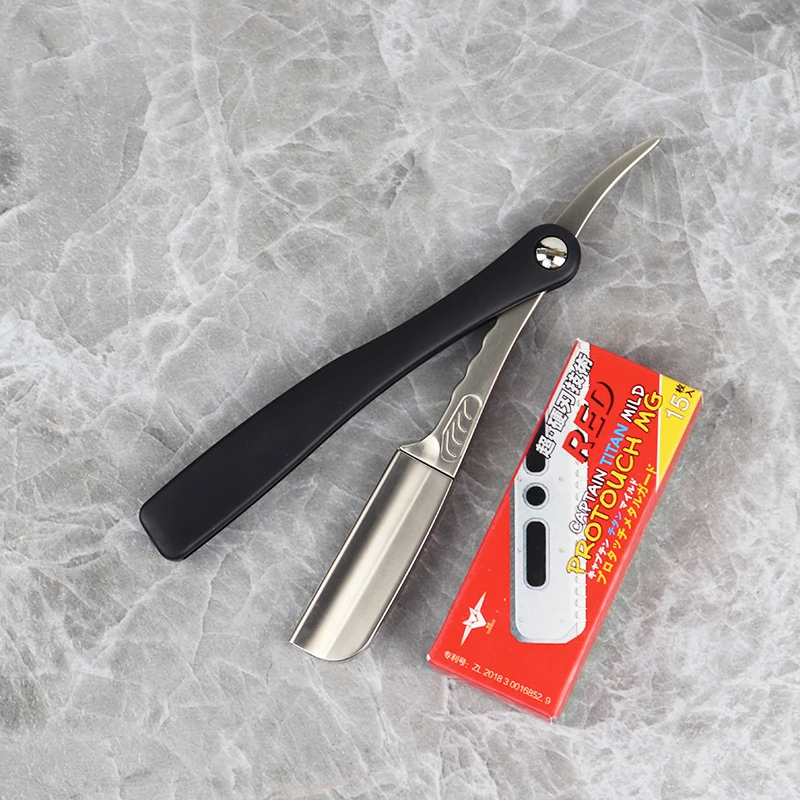 Riron barbeador manual masculino de alta qualidade, depilação dobrável, navalha para lâmina de penas