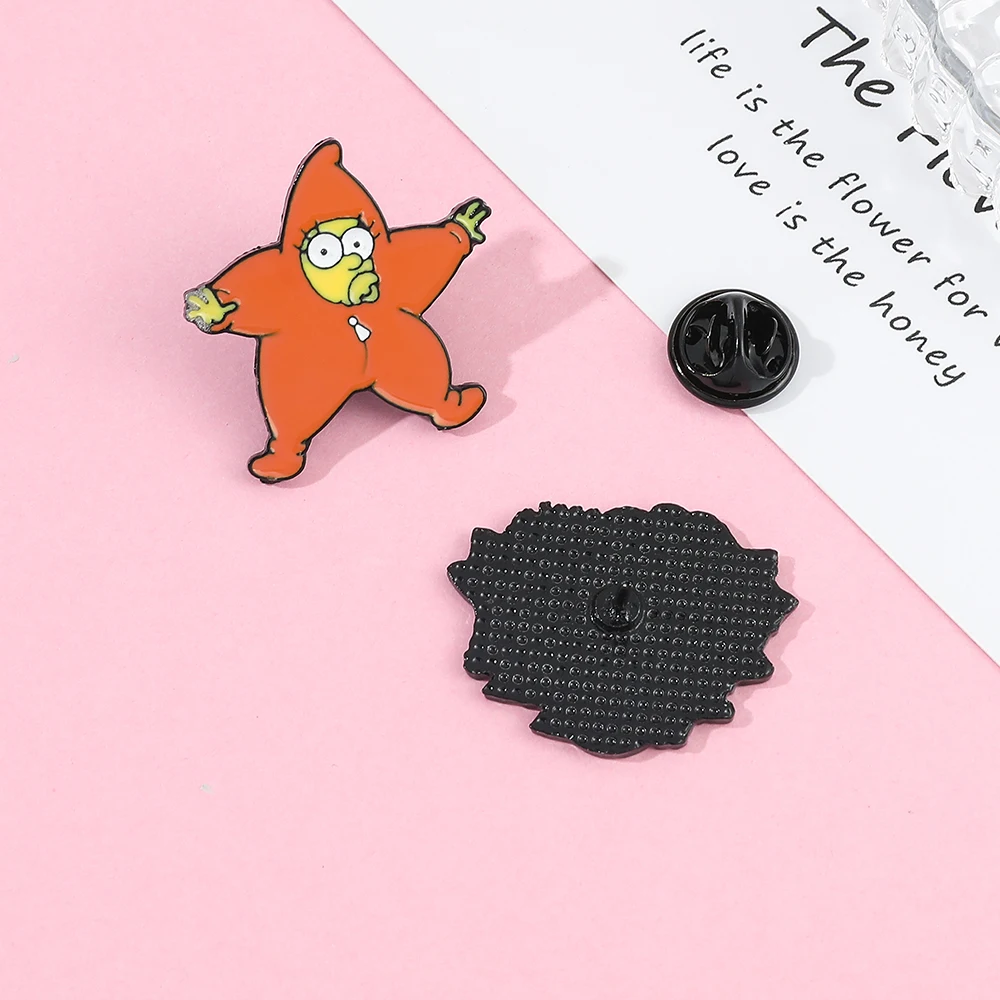 Broches esmaltados de Metal de Los Simpsons, insignias de Anime de dibujos animados de Homer Bart, joyería para ropa, alfileres de solapa bonitos para accesorios de mochila