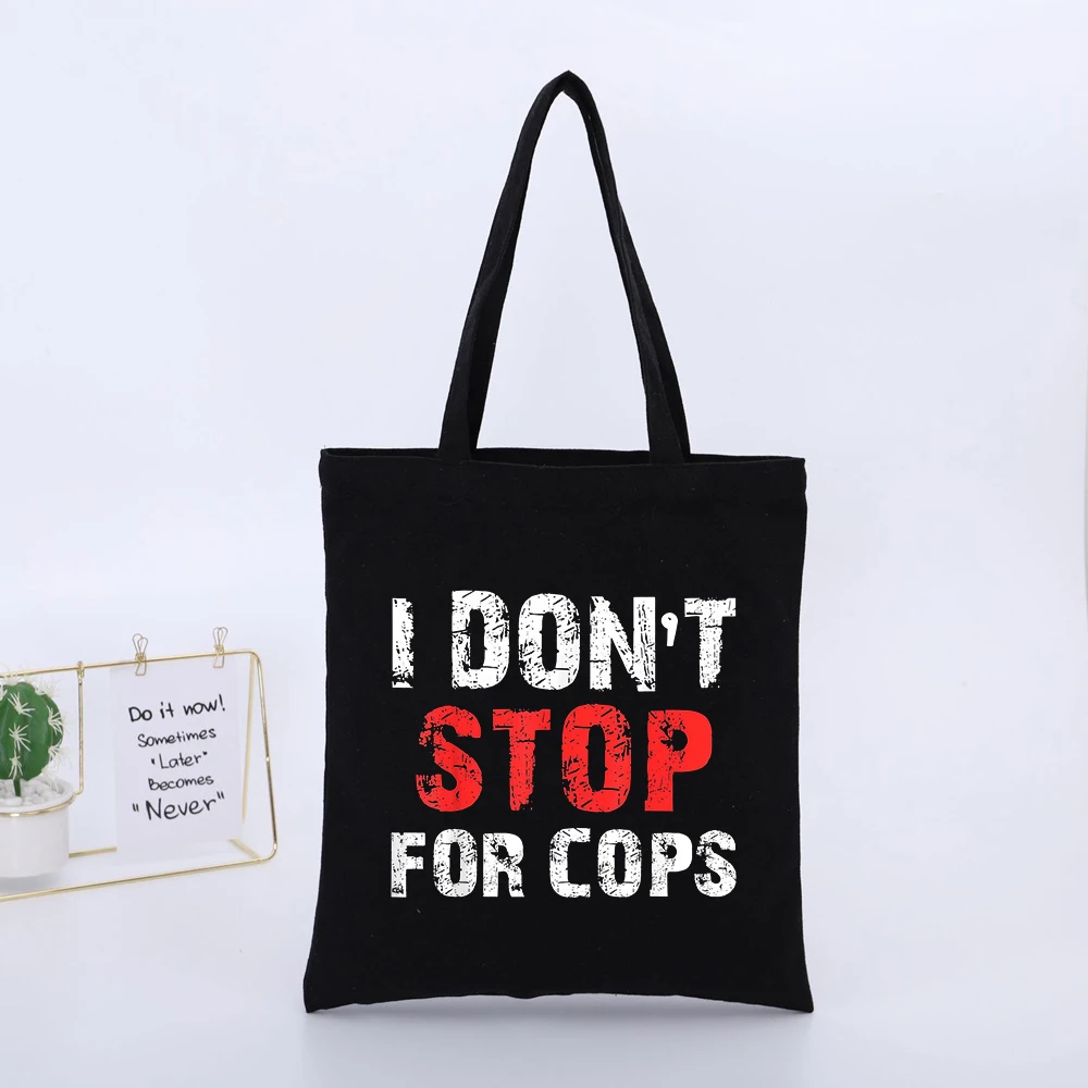German Shepherd Dog Graphic Black Canvas Tote Bag with Typography Print, Ideal for Daily Shopping and Casual Outings