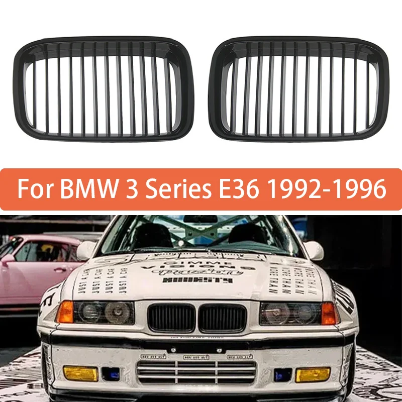 

Пара передних решеток капота, ярко-черная решетка для BMW 3 серии E36 1992 1993 1994 1995 1996 318i 323i 325i 320i 328i