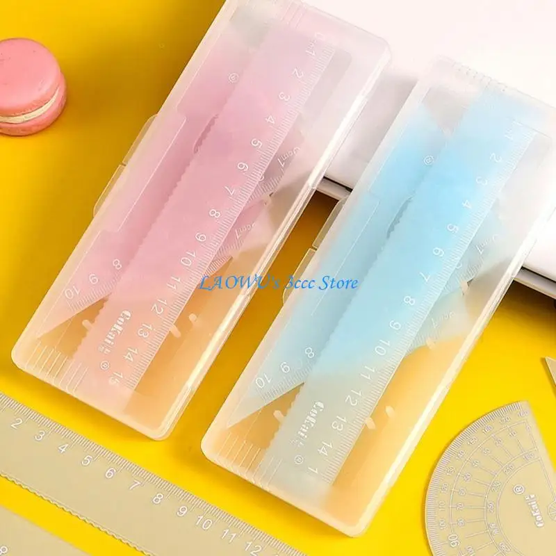 Y8AD Math Geometry Ruler Examen Tool transparant voor studenten kinderen volwassenen 4PCS