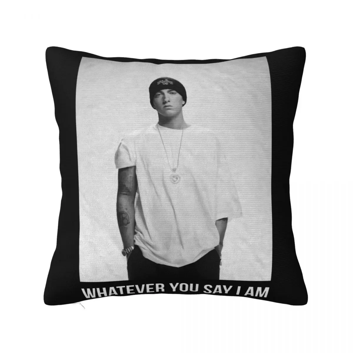 Eminem Whatever Black Mens Rap Unisex Slim Shady New Women Men Game Oversize Style Pillow Case