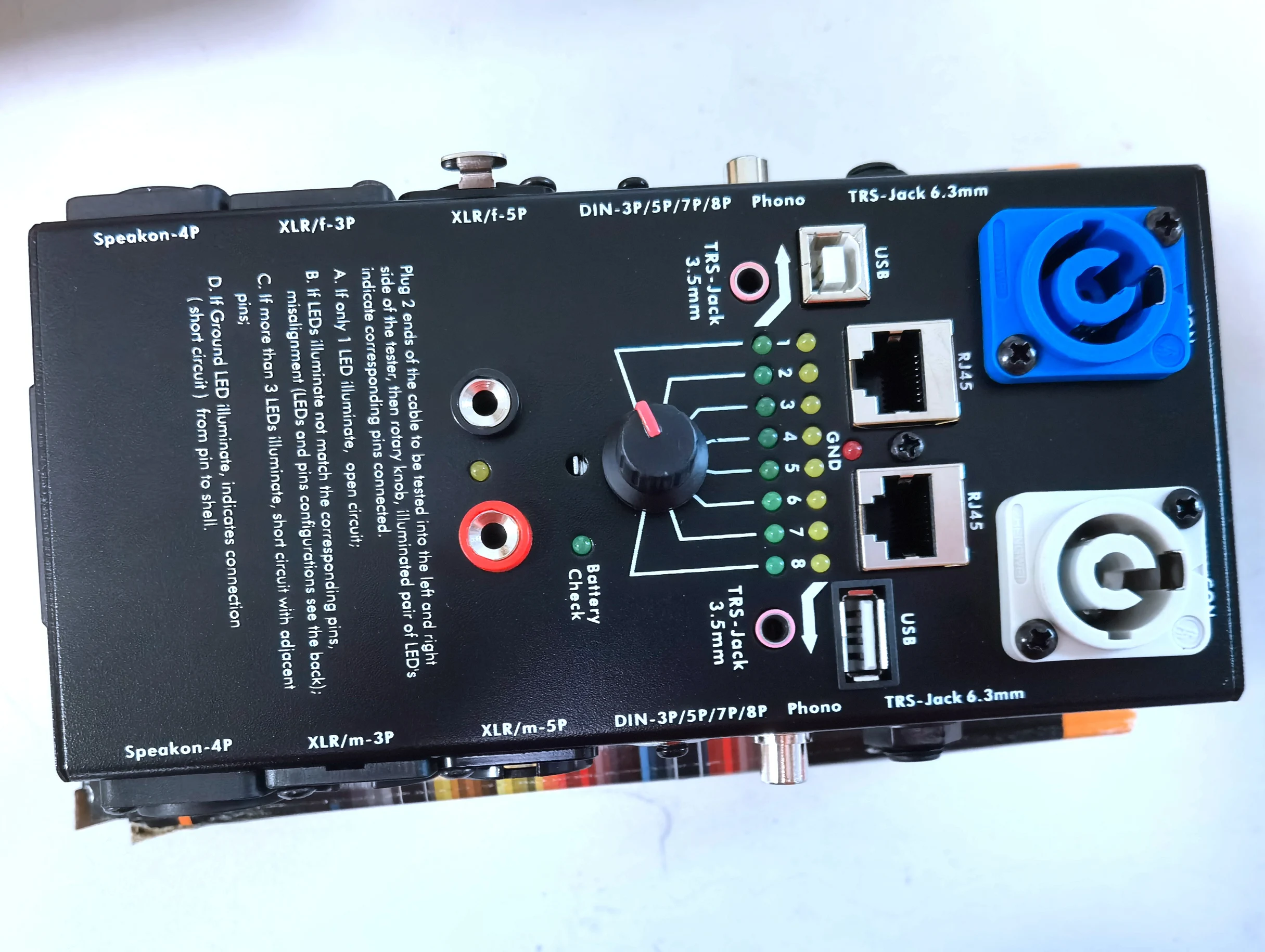 Rj45 Netwerk Lan Kabel Tester Rj45 Usb Micro Usb Hdmi Powercon Kabel Tester