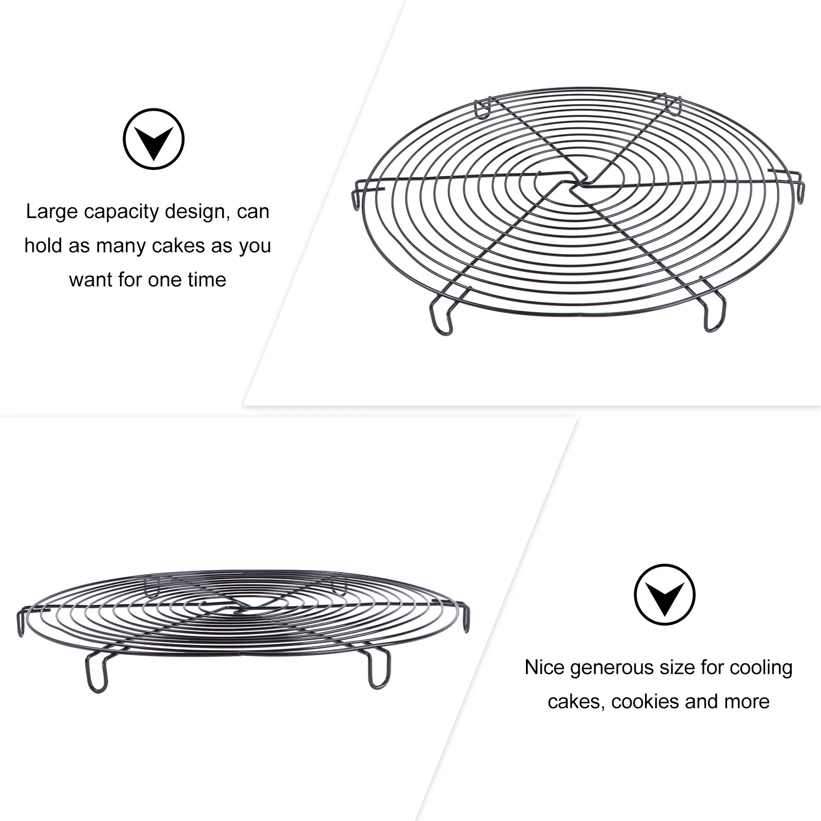 

1pc Iron Roasting Capacity Nonstick Cooling Kitchen Cooler Kitchen Cooler For Baking Rack Baking Cooling Rack Tools Black