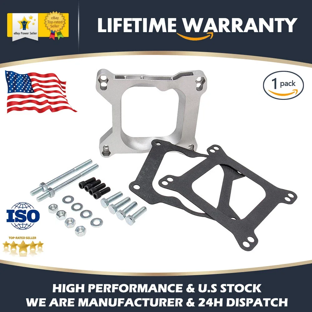 

CARBOLE 1932 4-Barrel to 4-Barrel Carburetor Adapter Kit aluminum alloy 0.75 inch gaskets studs nuts washers intake manifold