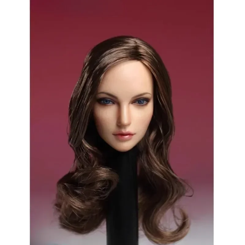 SDH005 1/6 Scale Female Head Sculpt Beauty European Girl Planted Hair Head Carved for 12inch PH TBL Action Figure Suntan Body