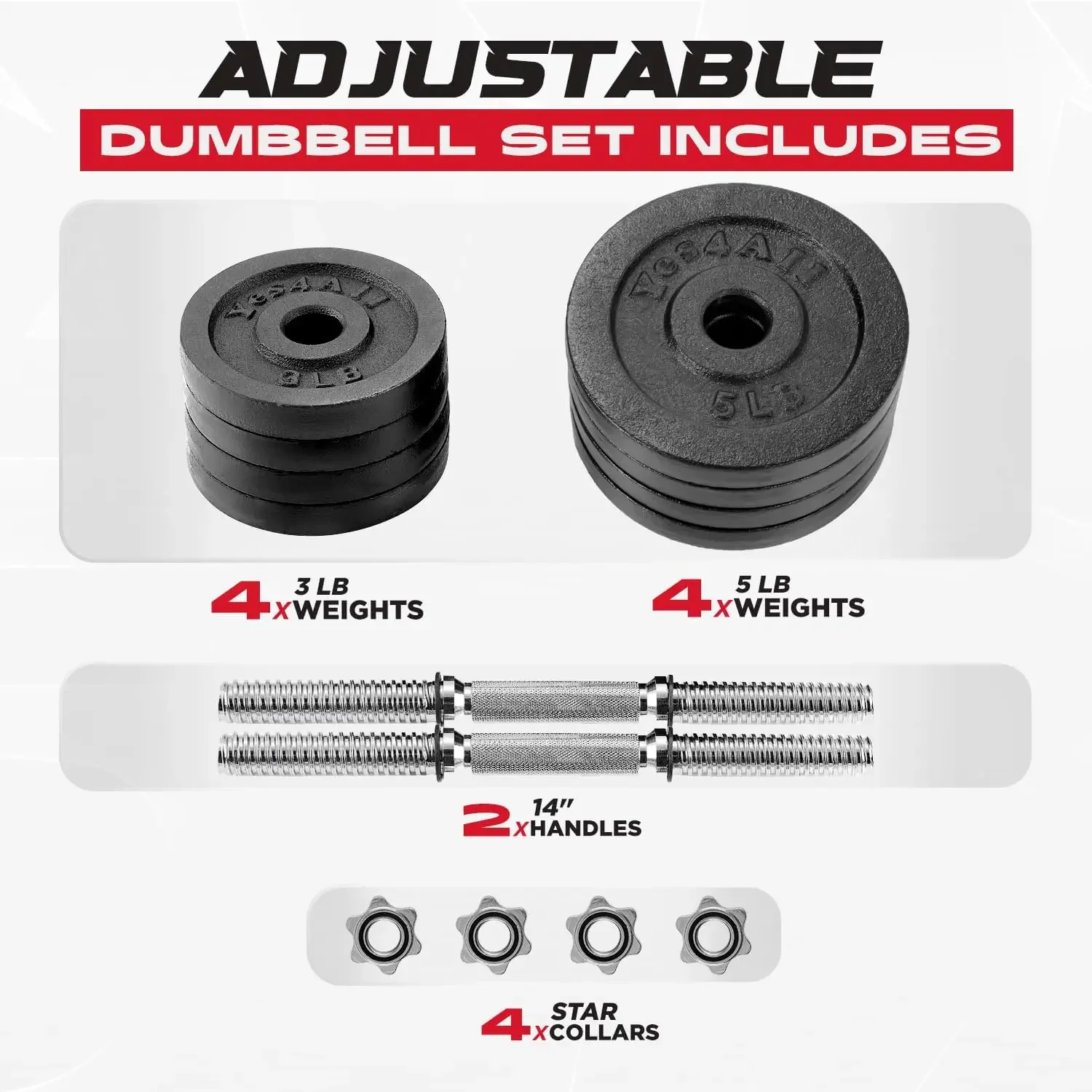 High Quality Adjustable Dumbbell Set With Weight Plates/Connector - Exercise & Workout Equipment High Quality