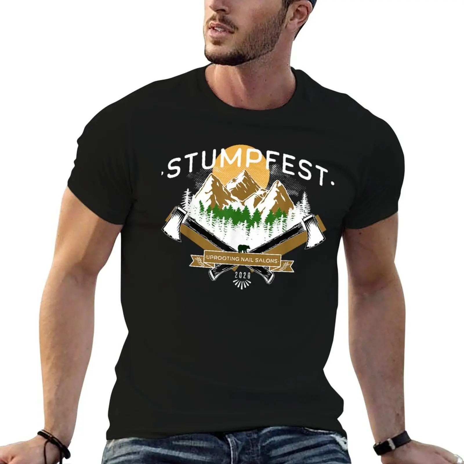 Funny Stumpfest Uprooting Nail Salons T-Shirt blanks cotton graphic tees plain white t shirts men