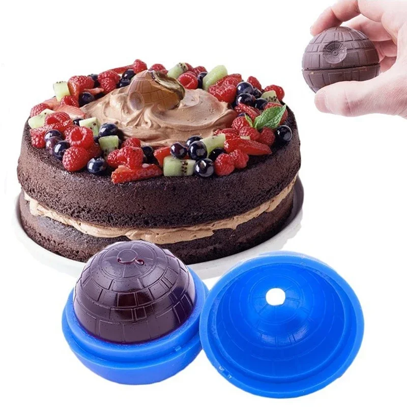 Creative Silicone Blue Wars Death Star Round Ball Ice Cube Mold Tray Desert Sphere Mould DIY Cocktail Kitchen Bar Accessories