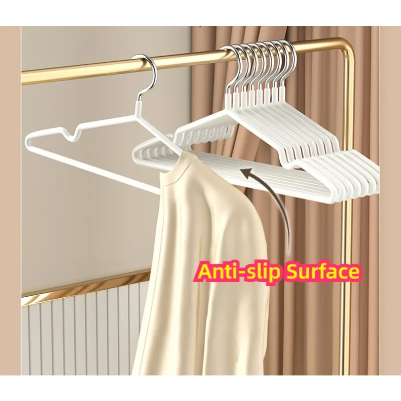 10pcs Non-Slip Coated Metal Suit Coat Hangers Clothes Hangers Metal Shirt Jacket Hanger with Round Notches for Dress