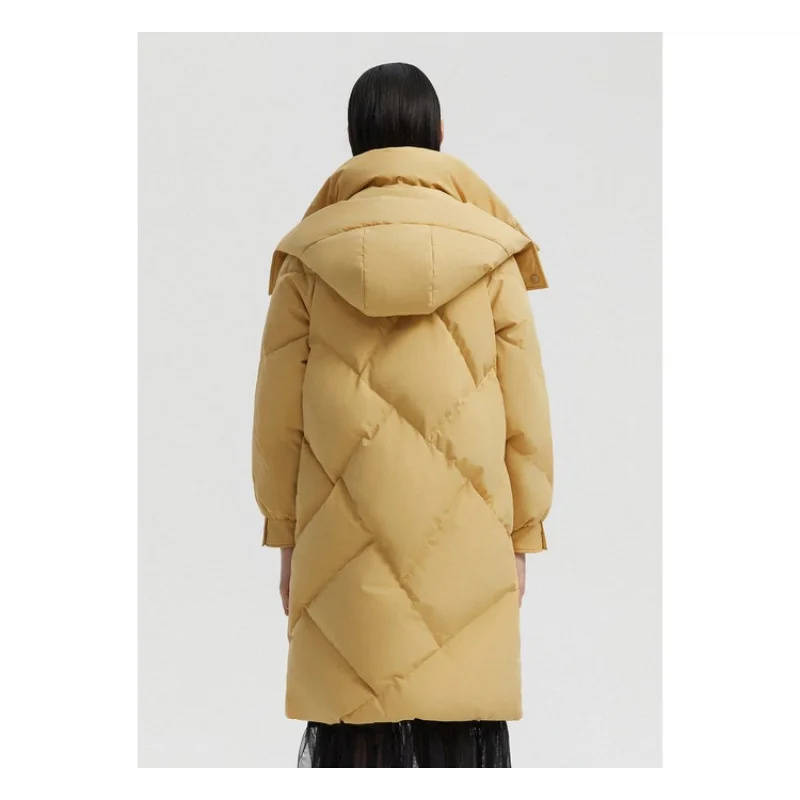 Thickened Down Jacket for Women, Casual Parkas Clothes, Hooded Stylish Coat, Female Windproof Outerwear, Keep Warm, Winter, 2023