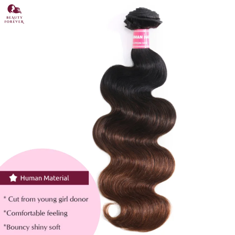 Beautyforever Grade 12A Ombre Brown Color Human Hair Bundles Brazilian Body Wave Colored Human Hair Weaves 1 3 4 Bundles