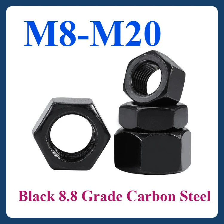 

M8 M10 M12 M14 M16 M18 M20 Black 8.8 Grade Carbon Steel Fine Thread Hexagon ,Fine Thread Nuts ,Thin Hex Nuts,