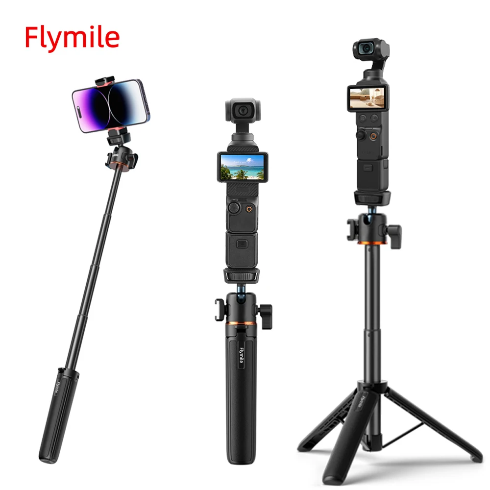 

Flymile Tripod Selfie Stick for DJI OSMO Pocket 4/Pocket 3/Insta360 X5 DSLR Camera Accessories Adjustable Extension Rod