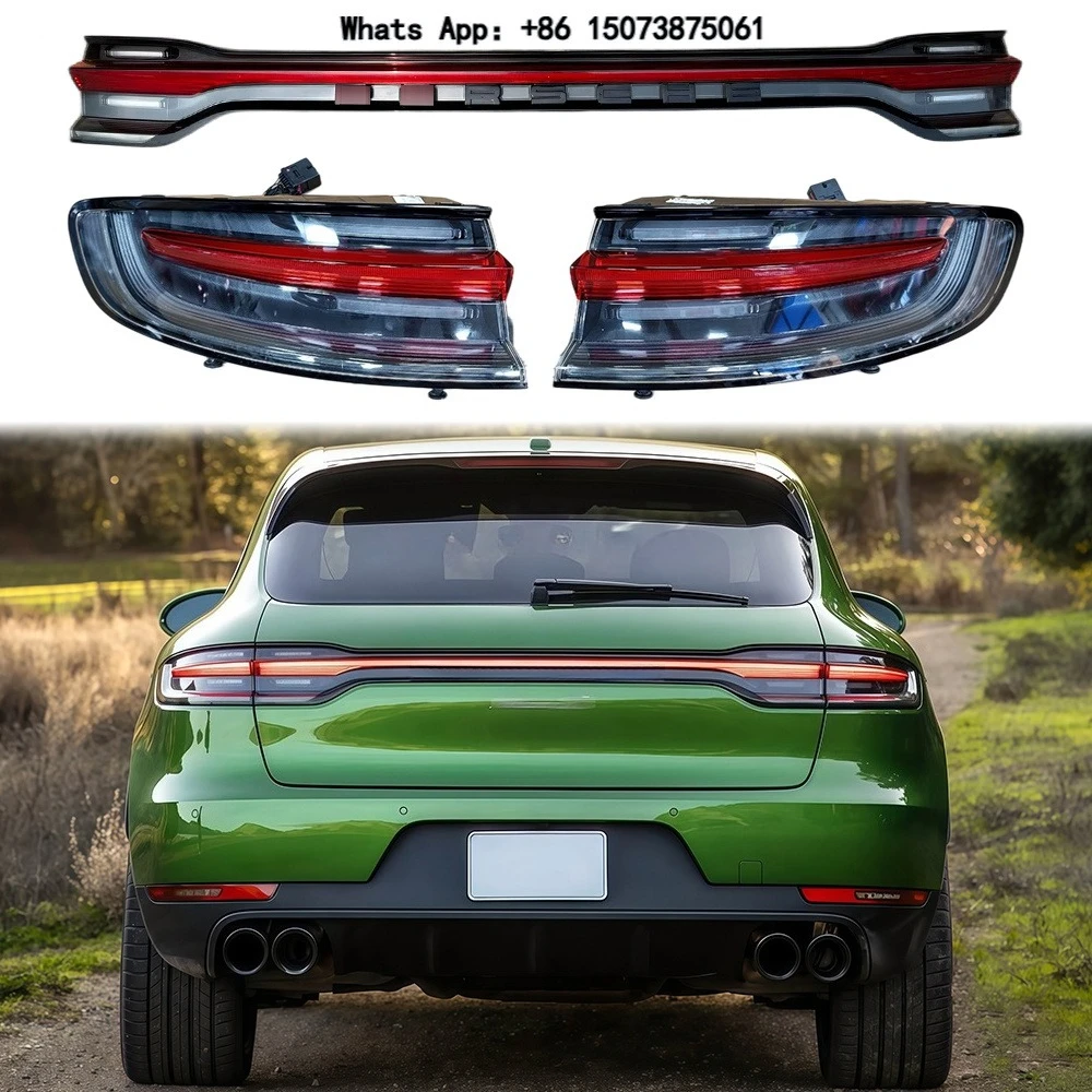 Automotive LED Tail Light for Por-sche Macan 95B 2018-2026 Full Width Rear Bumper Brake Reverse Lamp Plug and Play Assembly