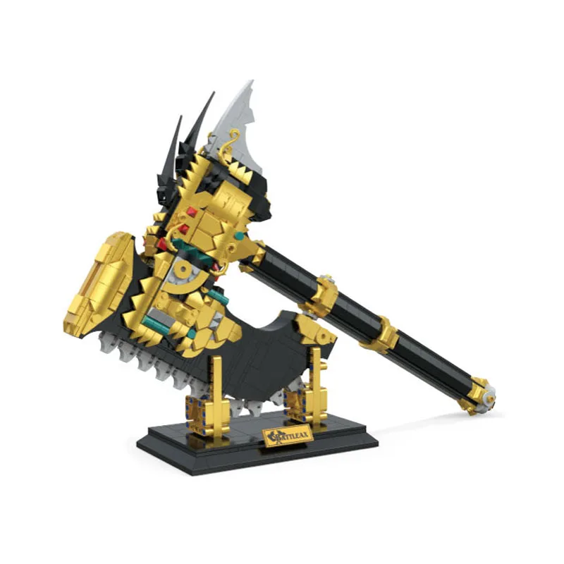 

В НАЛИЧИИ MOC, креативный боевой топор, строительные блоки, модель бензопилы, меч, кирпичи, сборка игрушек для детей, подарочный набор на день рождения