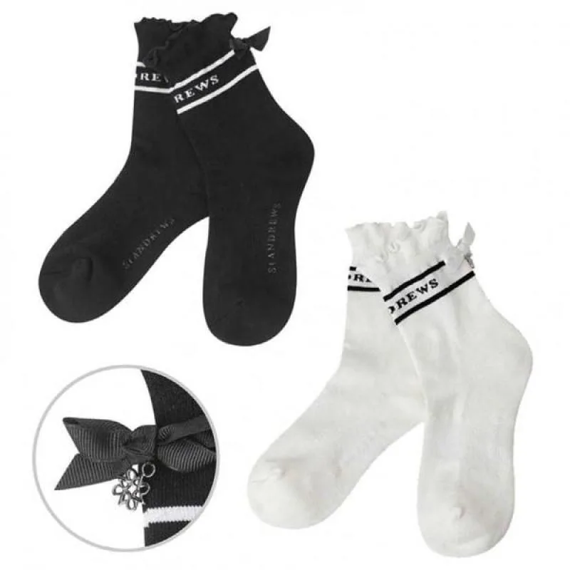 

ST ANDREWS high-quality Korea Golf Clothing Women bowknot In tube socks summer non-slip breathable Golf socks lady Sports socks