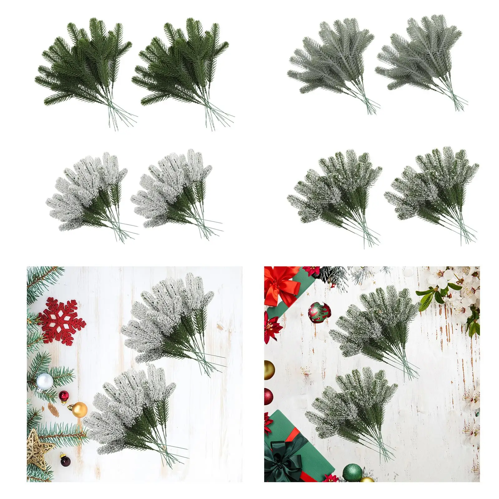 Branches de Verhéritage Artificielles Enrichies, Décoration de ixde Noël, Faux Choix, 24 Pièces