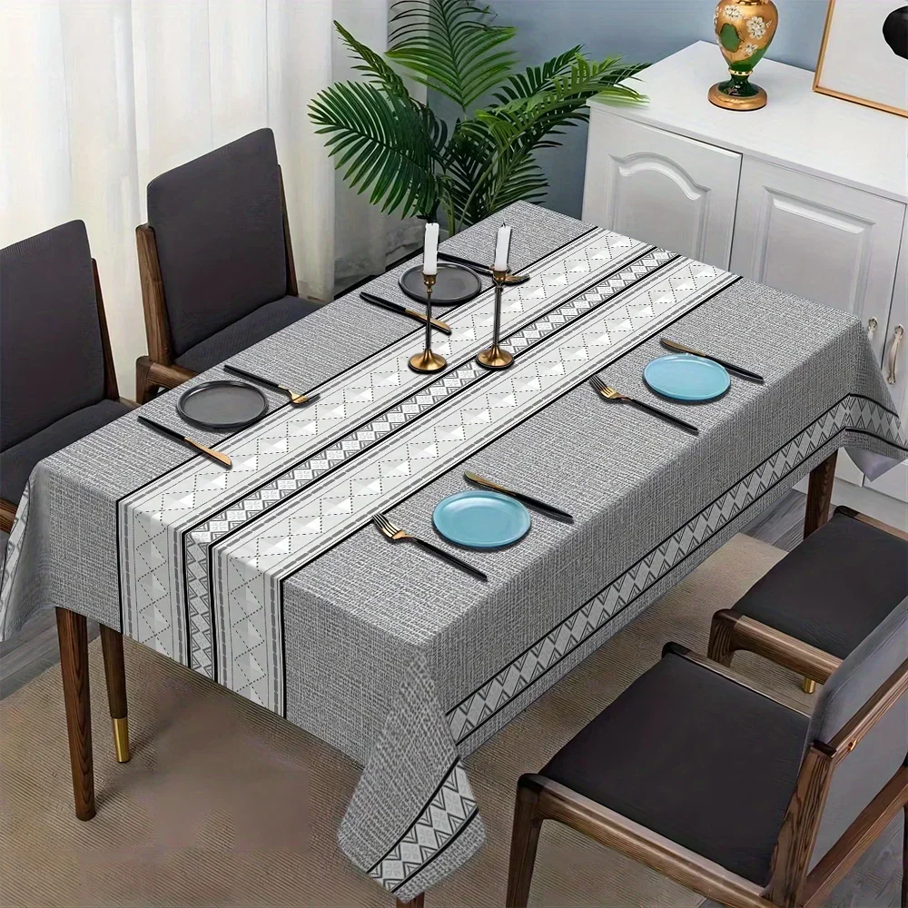 - 1pc High-grade Track Patterned Tablecloth with Simple European Style Design - Square Tableclothzyc